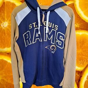 NFL St Louis Rams Full Zip Hoodie Sweatshirt SIze Large‎